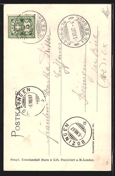 Cartoline postali: Basel, Mann im Anzug fliegt über den Or – Usato da Berlin venduto da bartko-reher 1