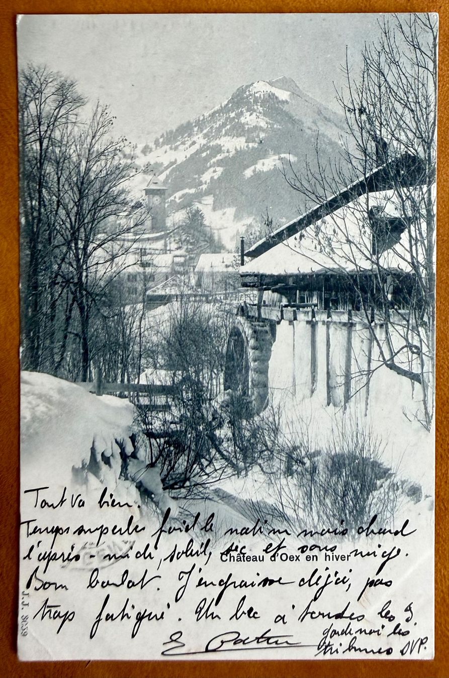 Cartoline postali: Château d'Oex - Moulin à eau en hivers 1902 – Usato da Lutry venduto da Ediego