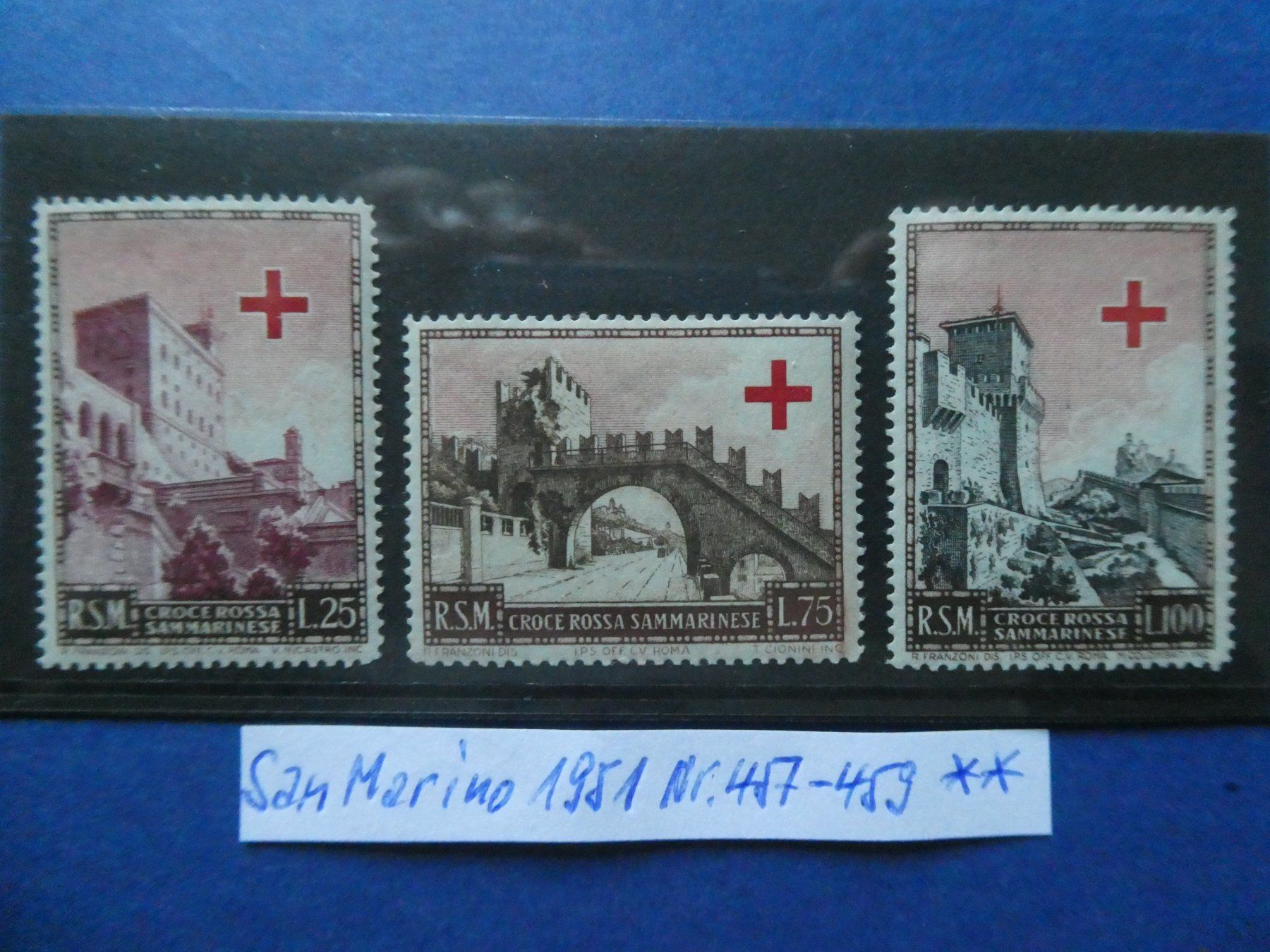Alle Briefmarken: San Marino 1951 Nr. 457-459 postfrisch ** – Gebraucht aus Lausen von Herbamare01