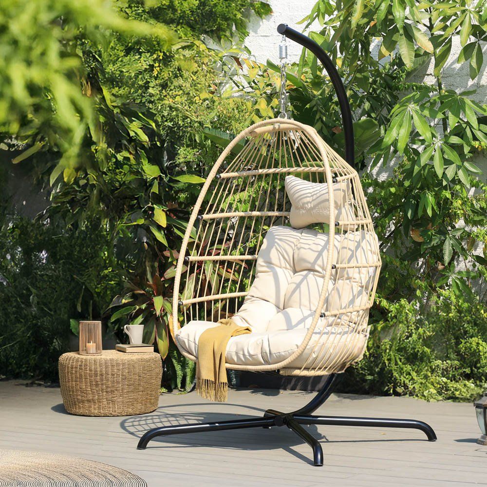 Gartenhängesitze: Faltbare Hängesessel LUMA BEIGE - 1 Sitzer – Neu und originalverpackt aus Wallenwil von toesstal-vertrieb