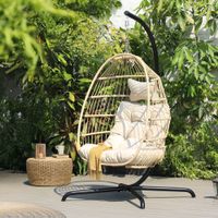 Faltbare Hängesessel LUMA BEIGE - 1 Sitzer