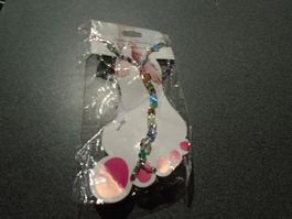 Fusskette Fashion Jewelry, farbig, Handmade