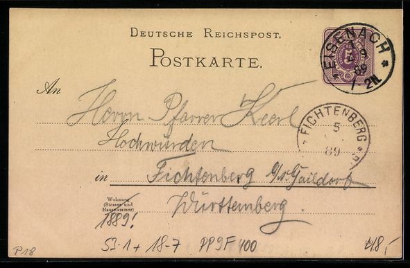Cancelleria postale: Vorläufer-Lithographie Ganzsache PP9F 4 – Usato da Berlin venduto da bartko-reher 1