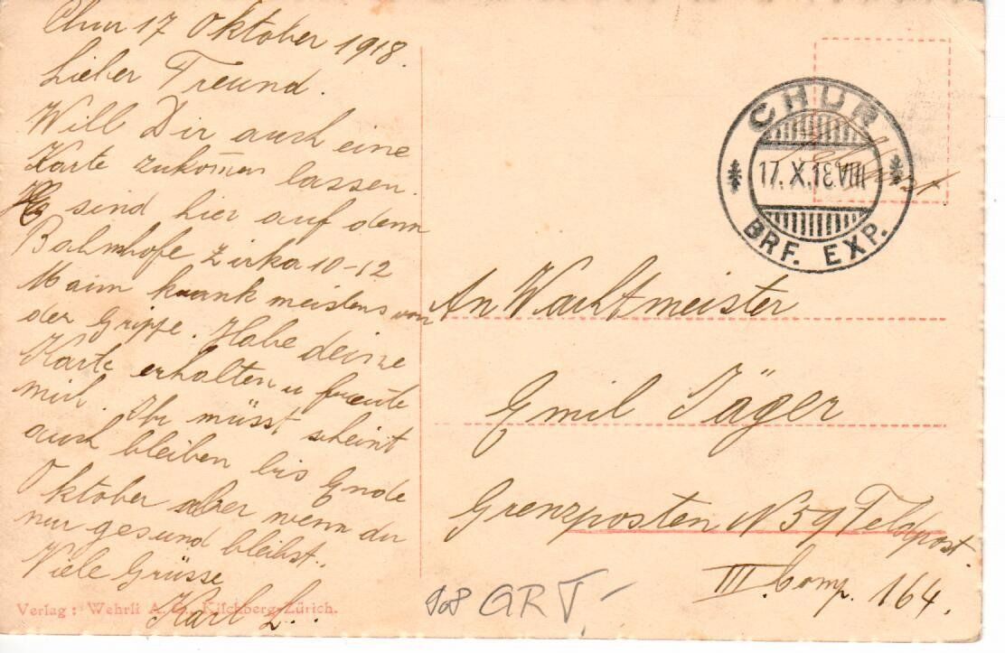Cartes postales: Waldhaus Flims 1918 – D'occasion à Wolhusen par Curver9 1