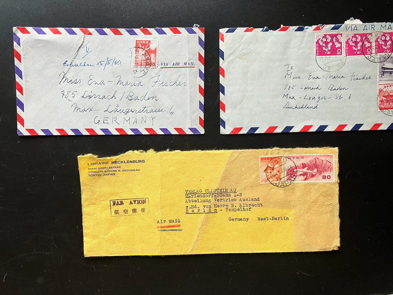 Tutti i francobolli: 12 Luftpostbriefe Japan 1954-84 plus Block – Usato da Nesslau venduto da zueri6 3