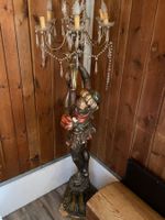 Antike grosse Kolonial Stehlampe mit Lüster