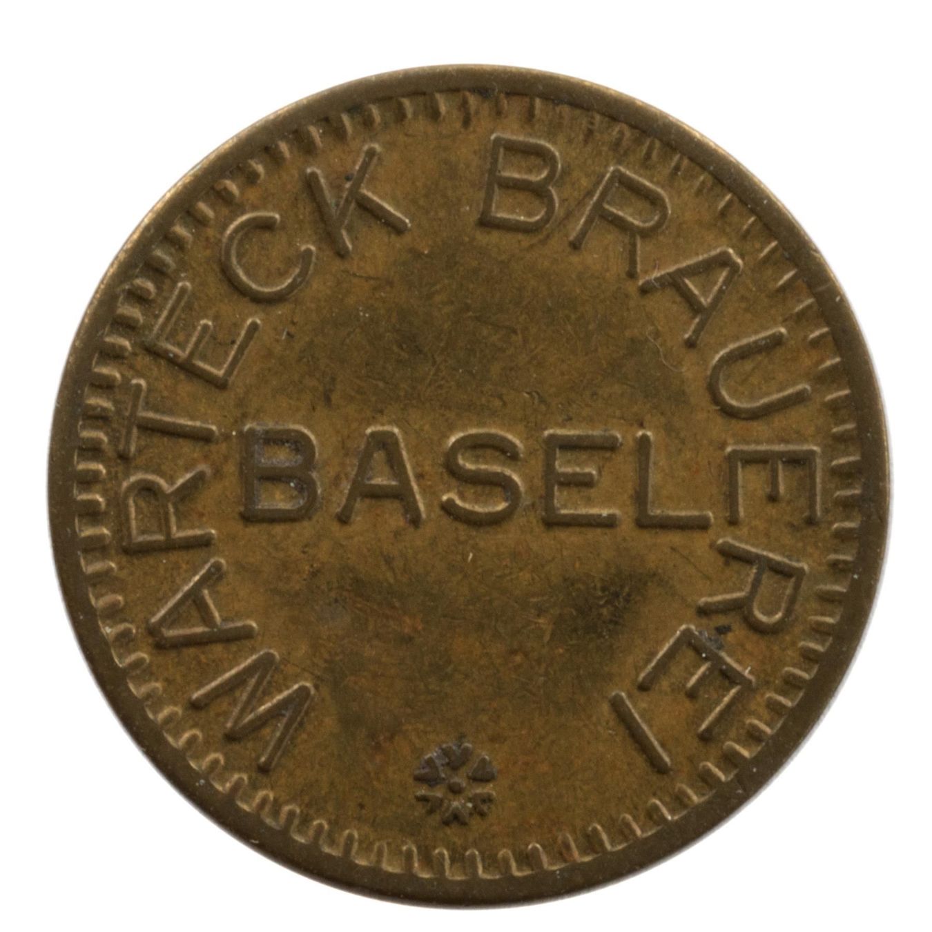 Medaillen: Biermarke Warteck Brauerei Basel – Gebraucht aus Rotkreuz von Swiss-Coins