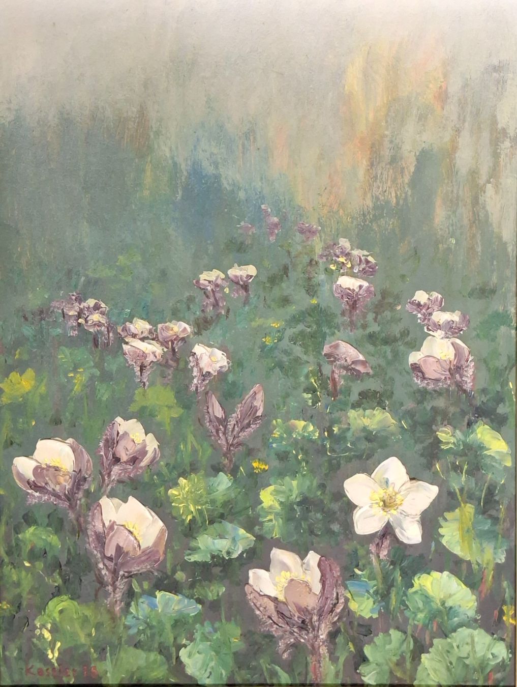 Dipinti: Kessler 75, Adolf?, Blumenwiese, Schnee- oder Christ-Rose – Usato da St. Gallen venduto da BlauesKreuzSG-App 1