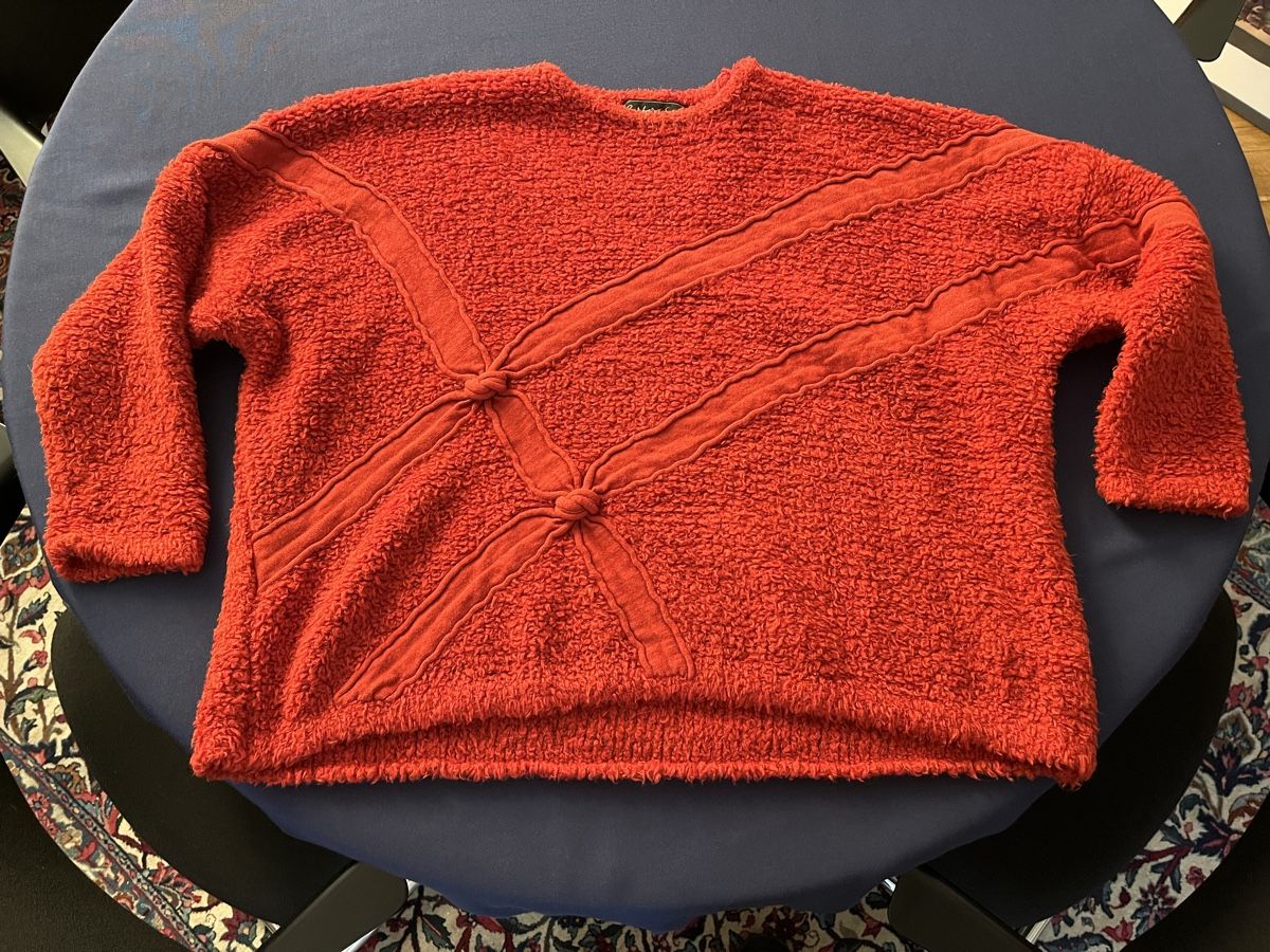 Maglioni & Felpe: Barbara Speer spezieller Pullover orange Merino-Wolle Gr. 2 – Usato da Muri b. Bern venduto da Sugimoto 1