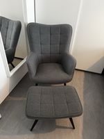 Sessel mit Hocker grau sehr guter Zustand