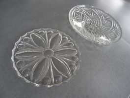 Tortenplatte und Früchteschale Glas