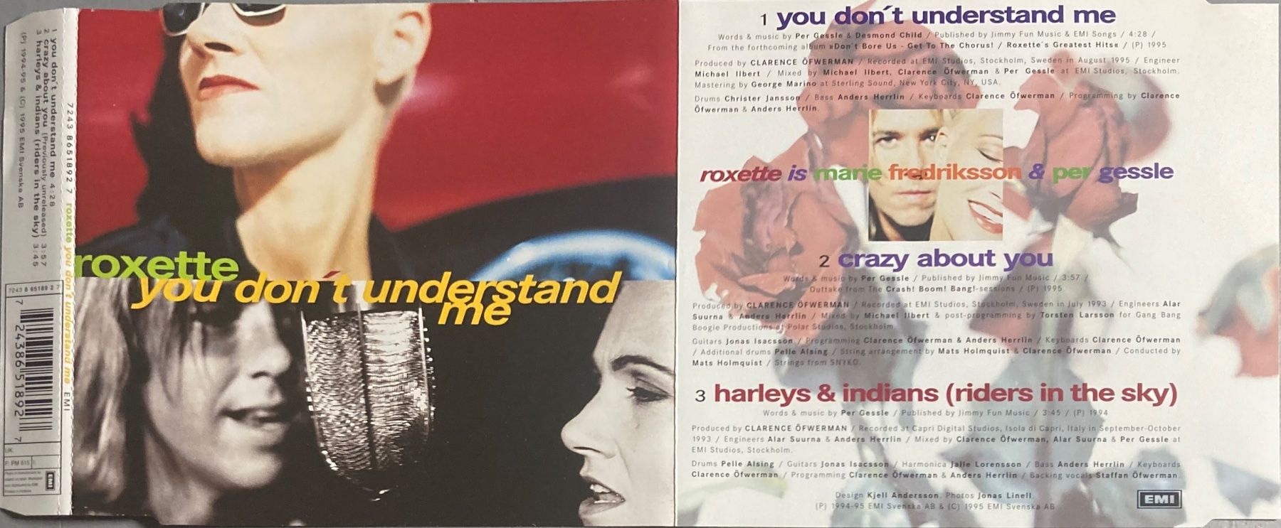 CD: ROXETTE - YOU DON'T UNDERSTAND ME – Usato da Poliez-Pittet venduto da Newtown-Records