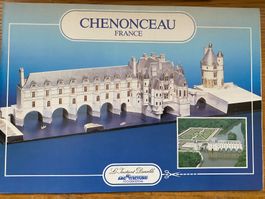 Maquette Bastelbogen Château Schloss Chenonceau France 1:250