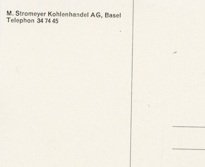 Ansichtskarten: Basel  BS  -  Schiff "WILDER MANN" M. Strohmeyer Kolenhandel – Gebraucht aus Brig von Valcards54 1