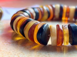 Männerarmband Bernstein 4 Farbig massiv