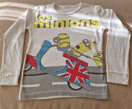 Cooles Minions Pyjama-Shirt, Langarm, Gr. 134-140