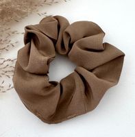 Haargummi 100% Seide, handmade Scrunchie Hellbraun Neu
