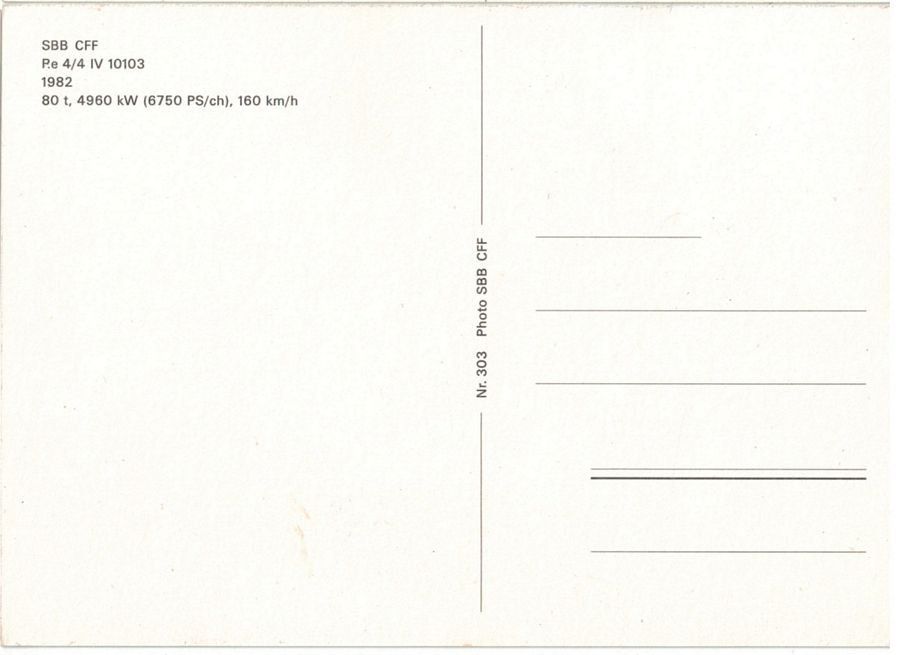 Cartoline postali: SBB Lok Pe 4/4 IV 10103 – Usato da Frauenfeld venduto da POML 1