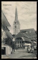 AK Herzogenbuchsee, Straßenpartie mit Kirche