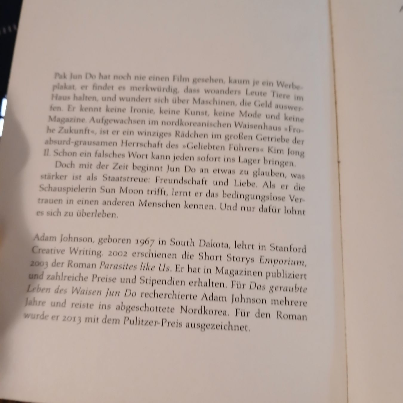 Libri: Das geraubte Leben des Waisen Jun Do Roman – Usato da Wädenswil venduto da LeTroedel 1
