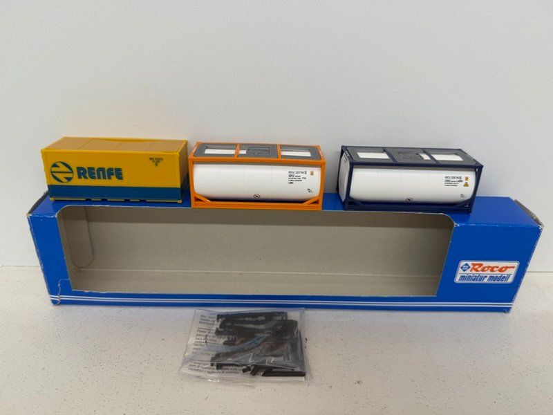 Roco Modellini di ferrovie: Spur H0 Roco 1803 Container Set – Usato da Büsserach venduto da ModellbahnDepot 1