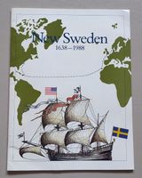 "New Sweden 1638-1988" Broschüre m. gestempelten Briefmarken