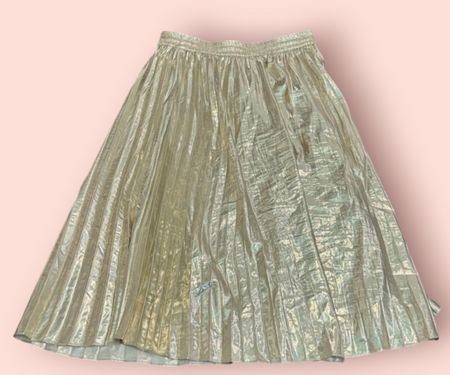 Rock Scotch & Soda, Faltenrock, Gold Glänzend, Gr. L