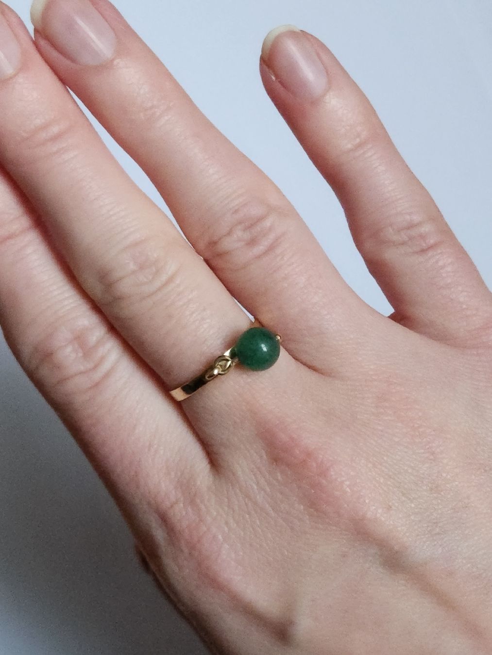 Anelli: Goldring mit grünem Stein - 585 gestämpelt – Usato da St. Gallen venduto da GIULESGG 1