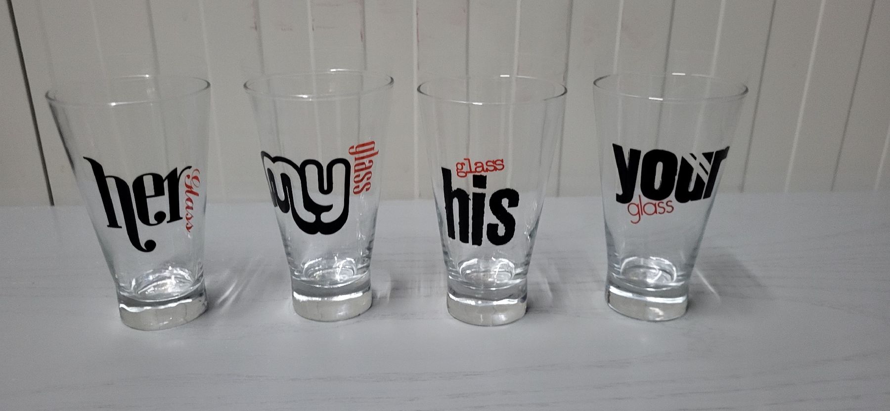 Bicchieri: 8er Set "His, Her, My, Your Glass", Gläser – Nuovo (secondo la descrizione) da Figino venduto da mayam63 2