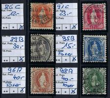 Stehende Helvetia, verschiedene gute Werte ges. SBK 160.-