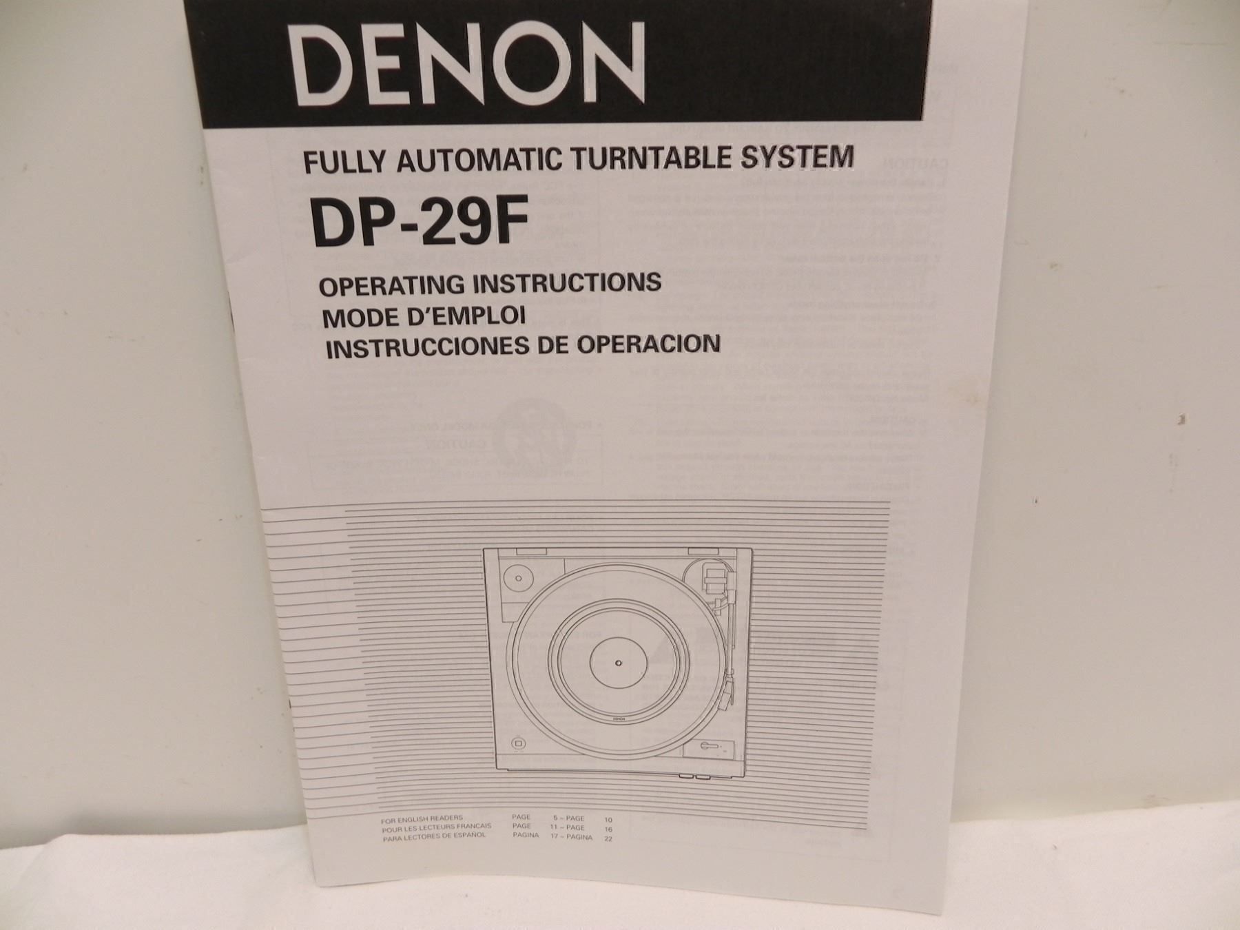 Bücher: MODE D'EMPLOI DENON DP-29F (329) – Gebraucht aus la Chaux-de-Fonds von Lampe
