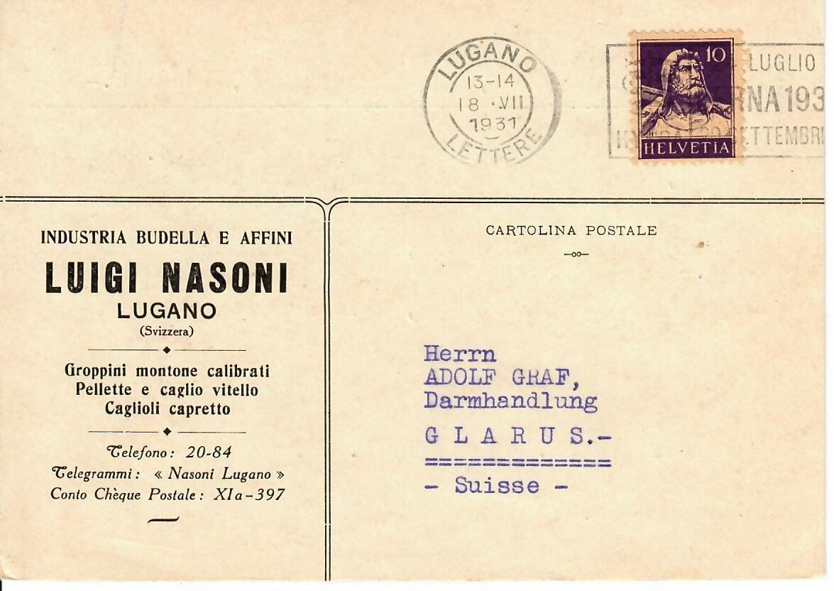 Tutti i francobolli: PK, Luigi Nasoni Lugano 1931 – Usato da Hochdorf venduto da Ziegel-16