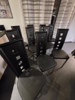 Stühle Lederoptik schwarz 10 Stück 