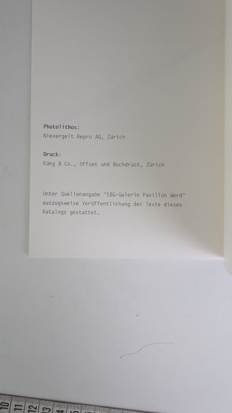 Libri: Schweizer Originalgraphik, SBG Galerie Pavilion Weid. – Usato da Zürich venduto da axolottchen 6