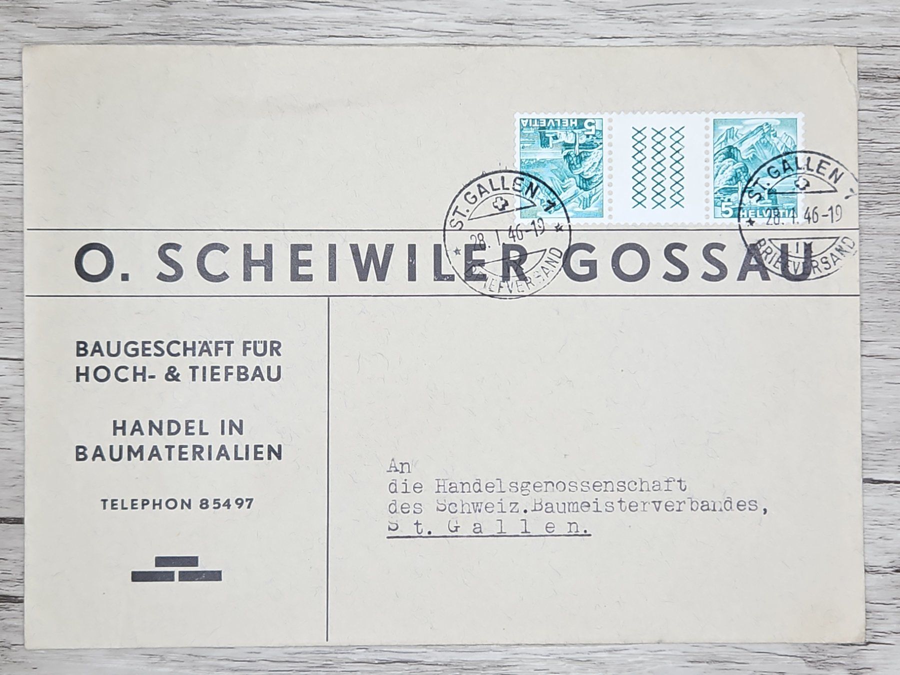 Tous les timbres: CL21 Enveloppe + Timbre Suisse 1946 – D'occasion à Cousset par Patrick_Collections