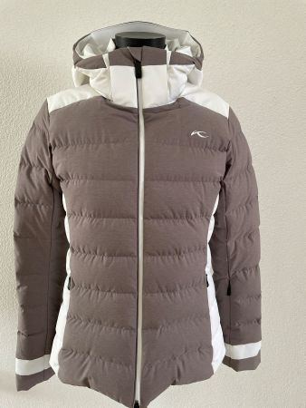 LASSE KJUS Skijacke in taupe/weiss mit Daunen Gr.38/M, NEU!