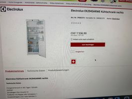 Electrolux Einbauschrank 152cm x 55cm EK294SARWE Neu 799,-
