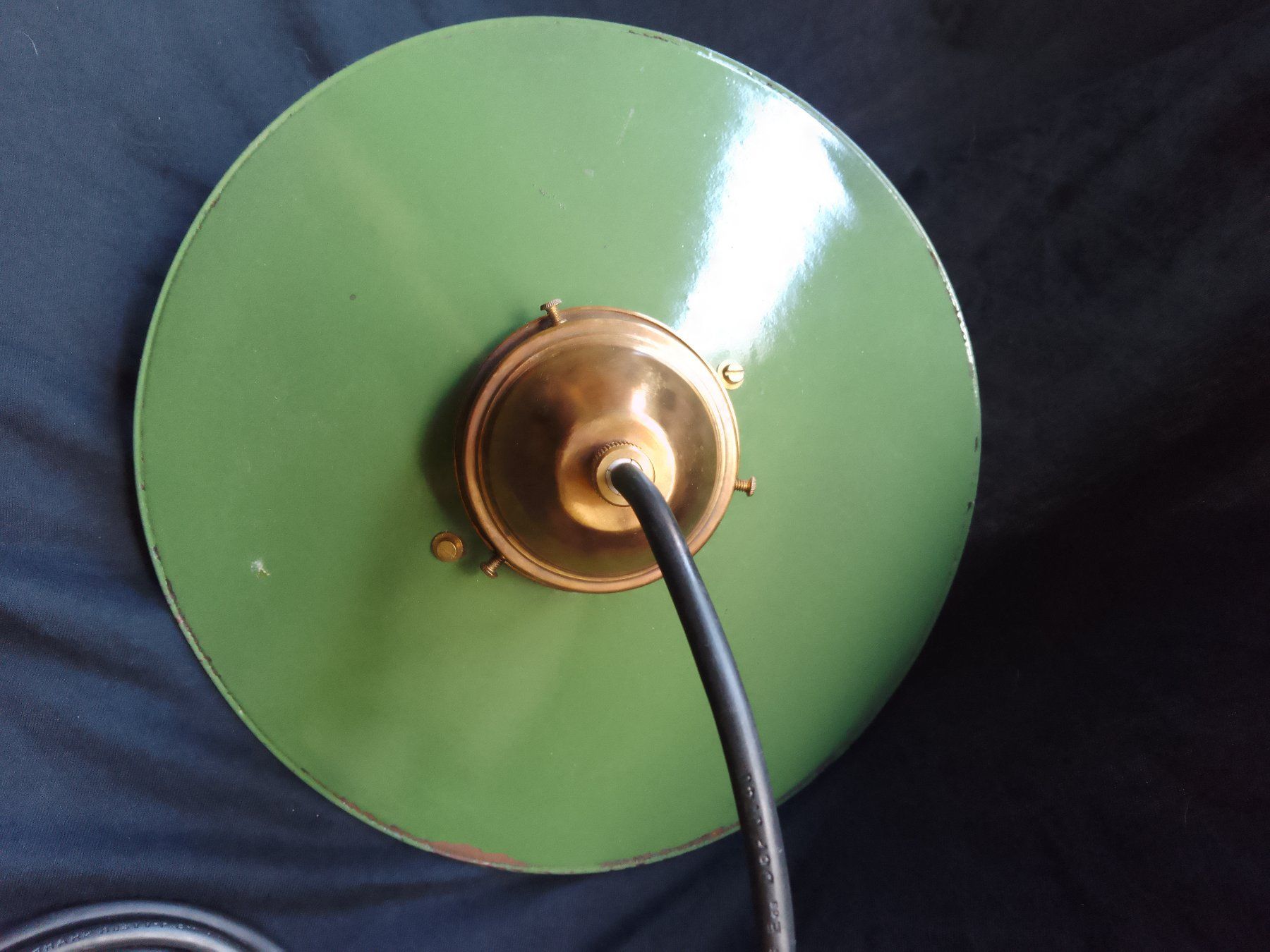 Lampadari & plafoniere: Vintage Industrielampe Deckenlampe Emaille Plafonnier Vert – Usato da St. Gallen venduto da EastLakeConcept 1