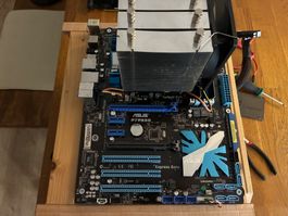 Mainboard, CPU, Kühler und Ram