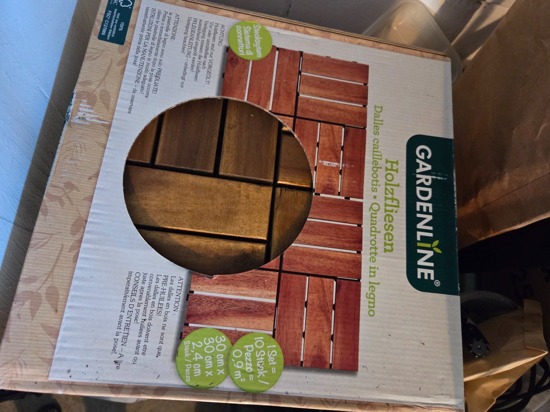 Rivestimenti per pavimenti: Holzfliesen Bodenplatten – Nuovo (secondo la descrizione) da Zuchwil venduto da Zebra150 1