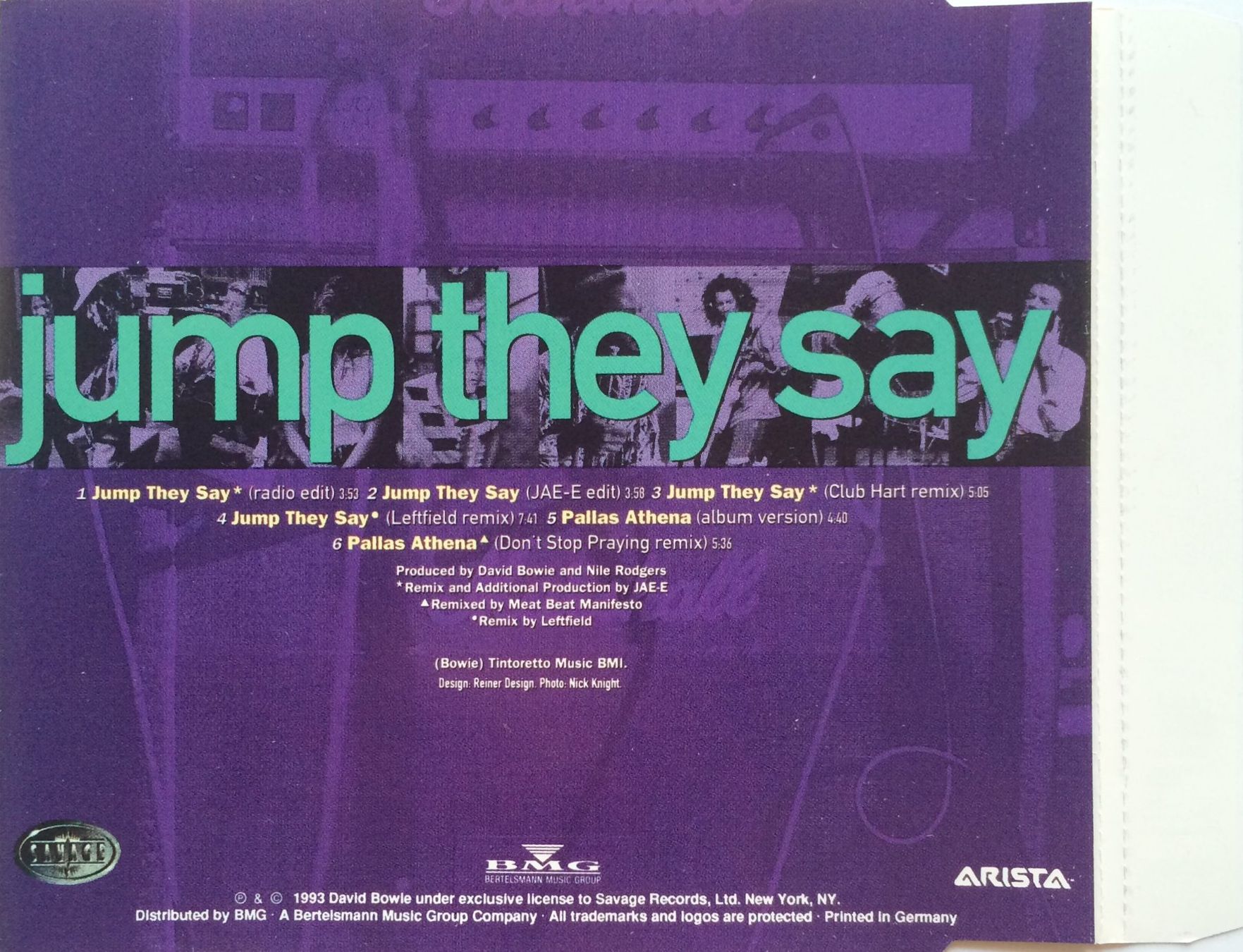 CDs: DAVID BOWIE - JUMP THEY SAY – Gebraucht aus Bottens von hotter-than-hell 1