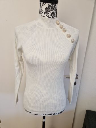 3 x Elegante Damenpullover, gerippt, mit Knöpfen Gr.M