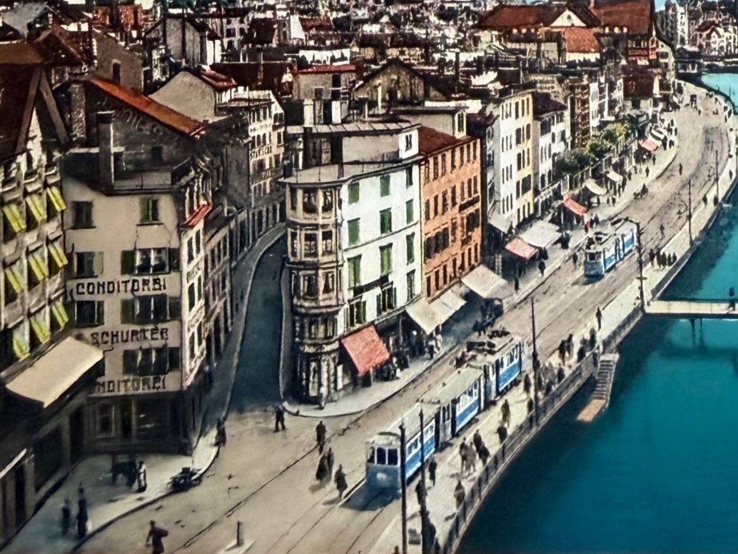 Cartoline postali: Zürich - Trams - Limmatquai - AK – Usato da Lutry venduto da Ediego 1