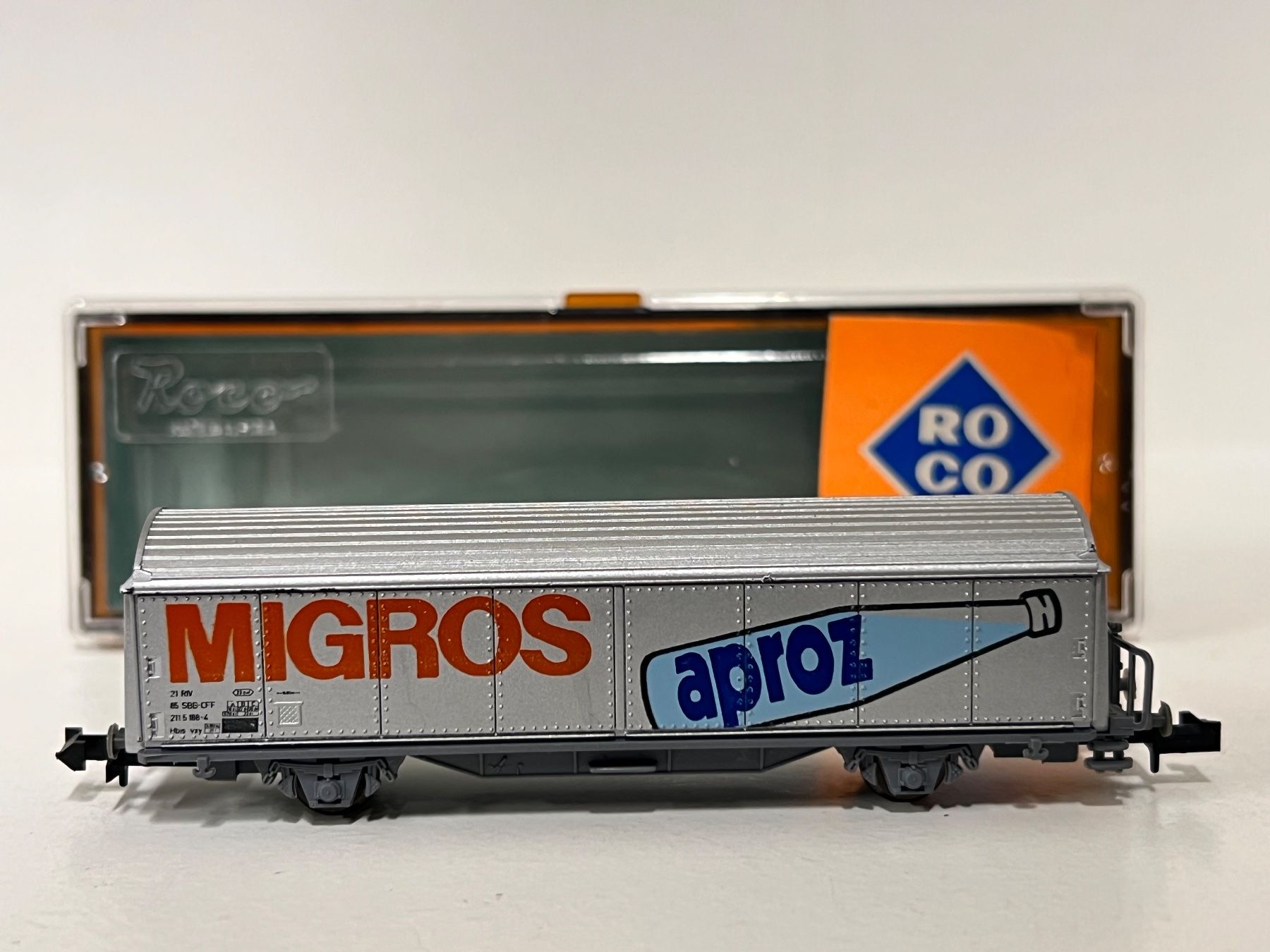 Roco Modellini di ferrovie: Spur N Roco MIGROS APROZ SBB – Usato da Geroldswil venduto da TopTrain54