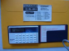 Sharp EL-851 Vintage Rechner, Rarität mit Etui & Anleitung