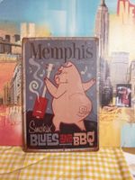 Blechschild Memphis Smokin Blues BBQ neu & OVP 20X30