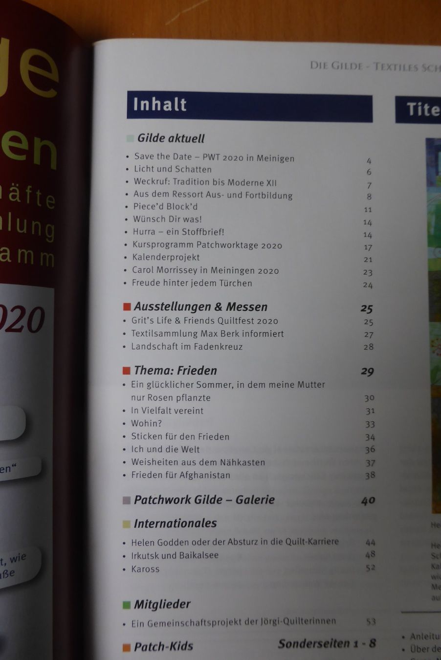 Riviste & Magazine: Magazin - Patchwork Gilde - Thema: Frieden – Usato da Brunnadern venduto da pinkfaden 1