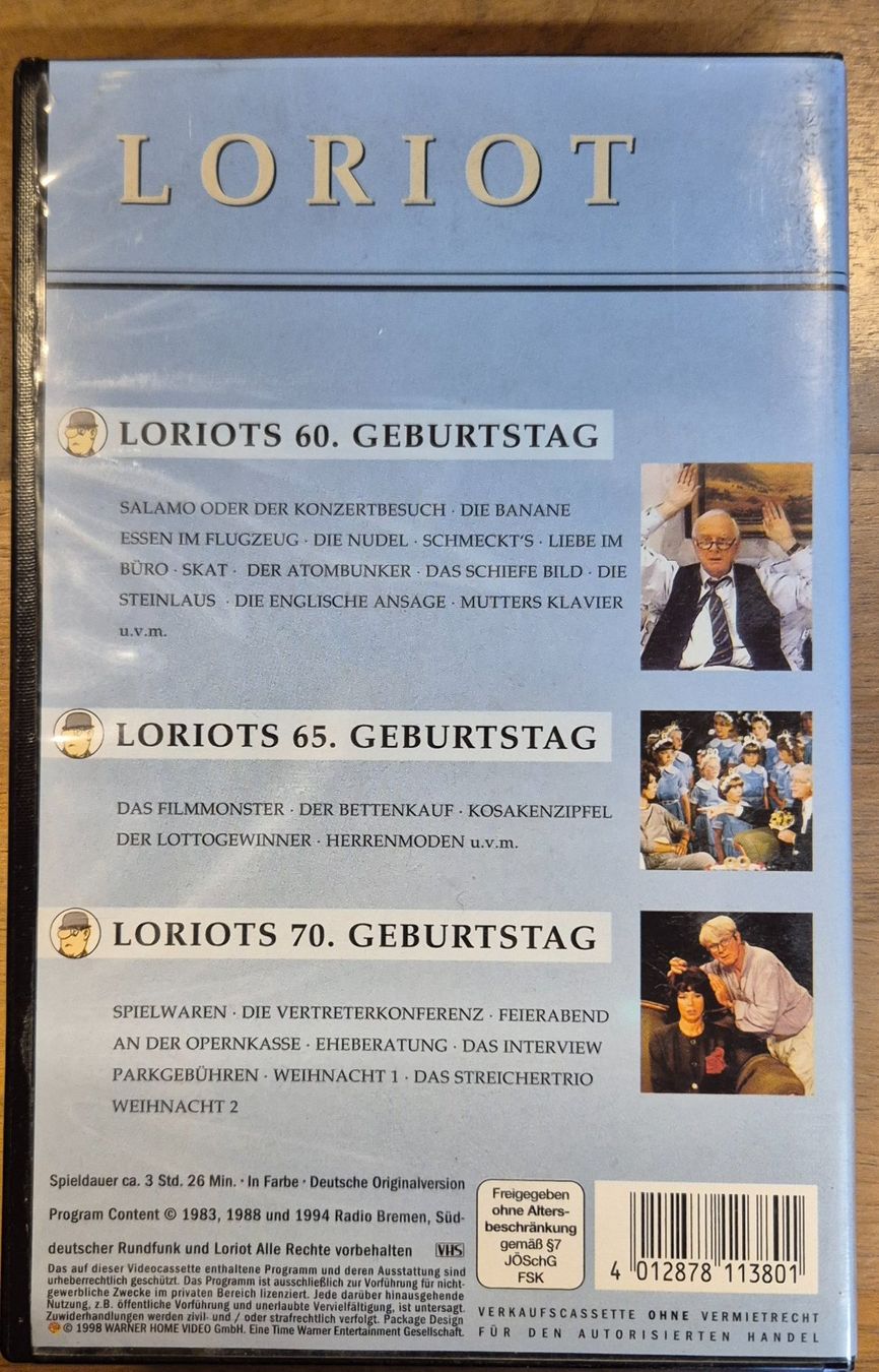 Tutti i VHS: VHS-Videokassette Loriot "Die Geburtstage" – Usato da Spreitenbach venduto da Weha9 1