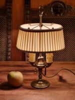 Vintage Bouillotte Tischlampe – 2-flammig Plissee