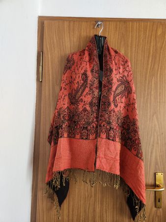 Echarpe Pashmina en cachemire et soie, motif cachemire 